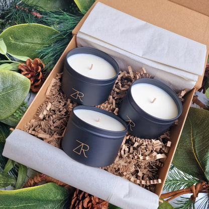 Trio of Christmas Midi Tin Candles