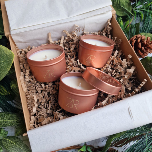 Trio of Christmas Mini Tin Candles