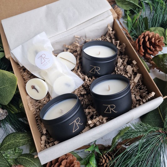 Trio of Christmas Mini Tin Candles & Wax Melts