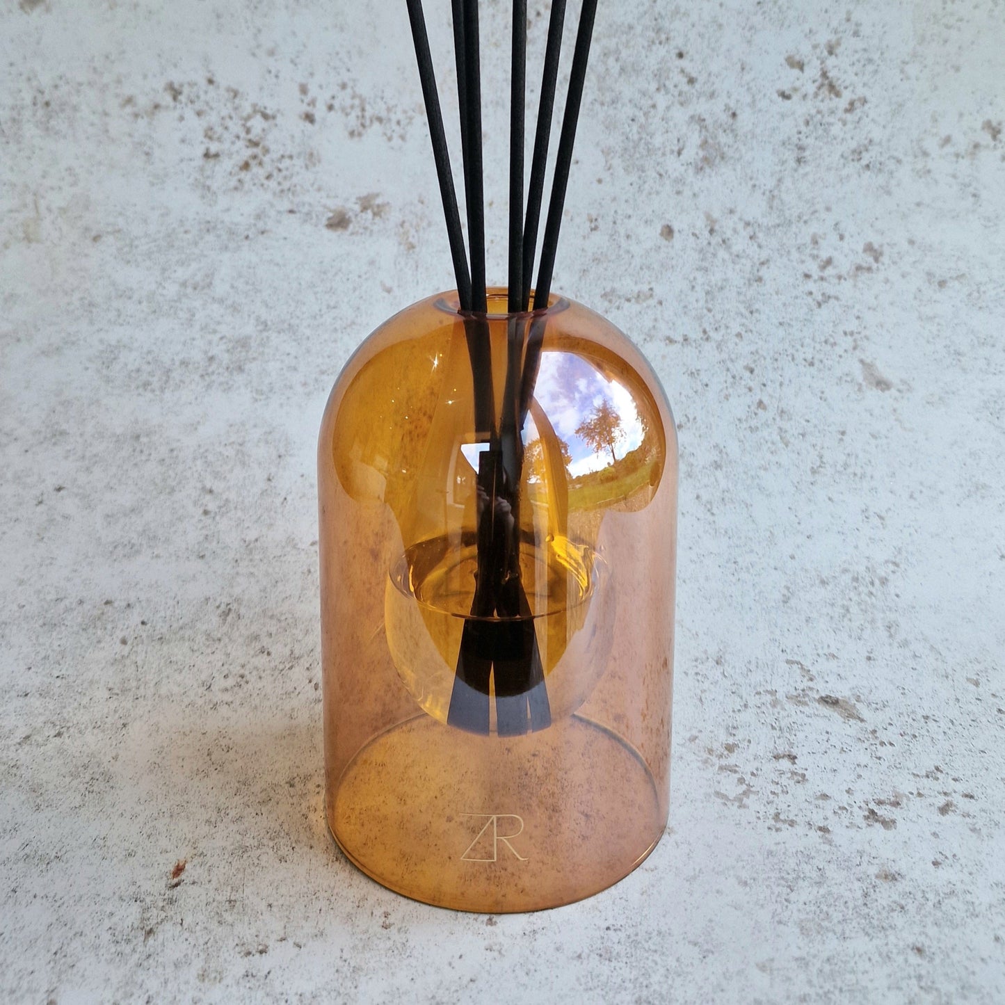 Luxury Amber Glass Vase - Reed Diffuser Set