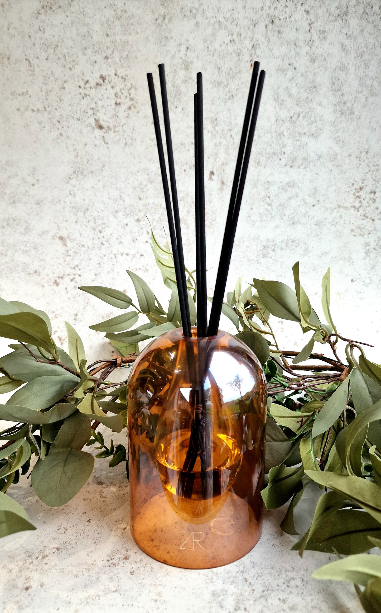 Christmas Luxury Amber Glass Vase - Reed Diffuser Set