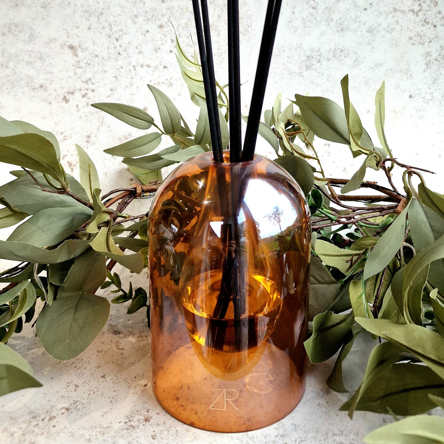 Christmas Luxury Amber Glass Vase - Reed Diffuser Set