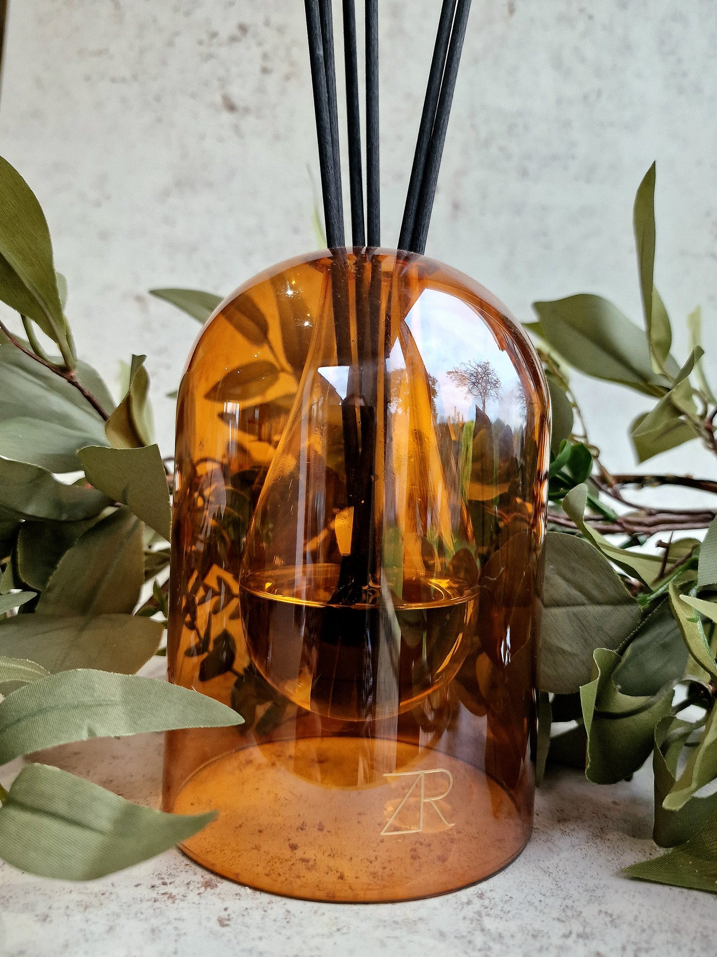 Christmas Luxury Amber Glass Vase - Reed Diffuser Set