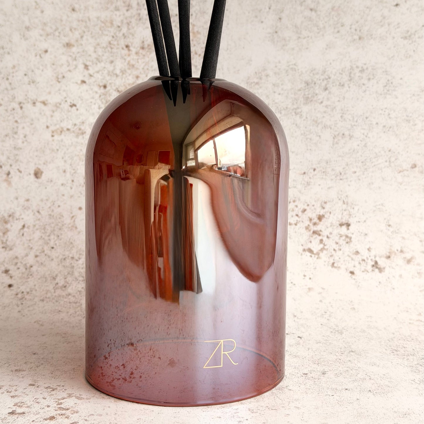 Autumn Luxury Amber Glass Vase - Reed Diffuser Set