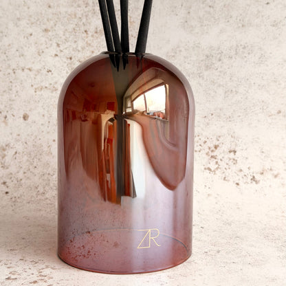 Autumn Luxury Amber Glass Vase - Reed Diffuser Set